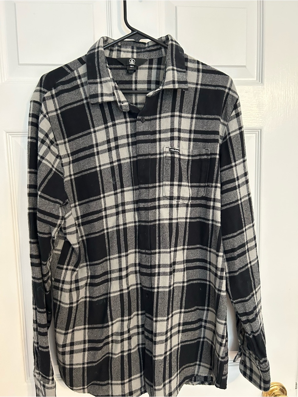 Volcom Black & White Plaid Button-Down Shirt